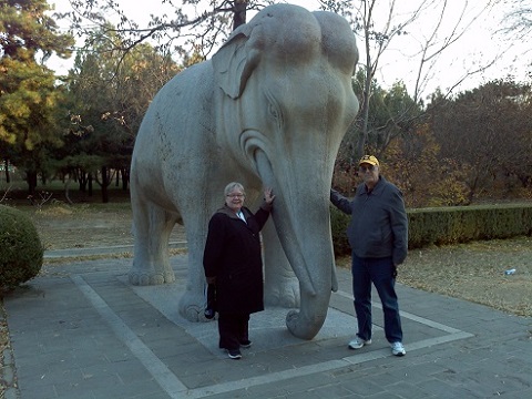 Elephant Statue at Ming Tombs near Beijing