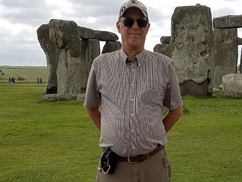 Mike with Stonehenge in background