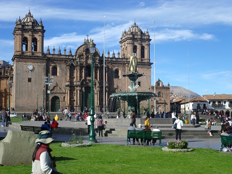Cathederal in Plaza de Armasa in Cusco